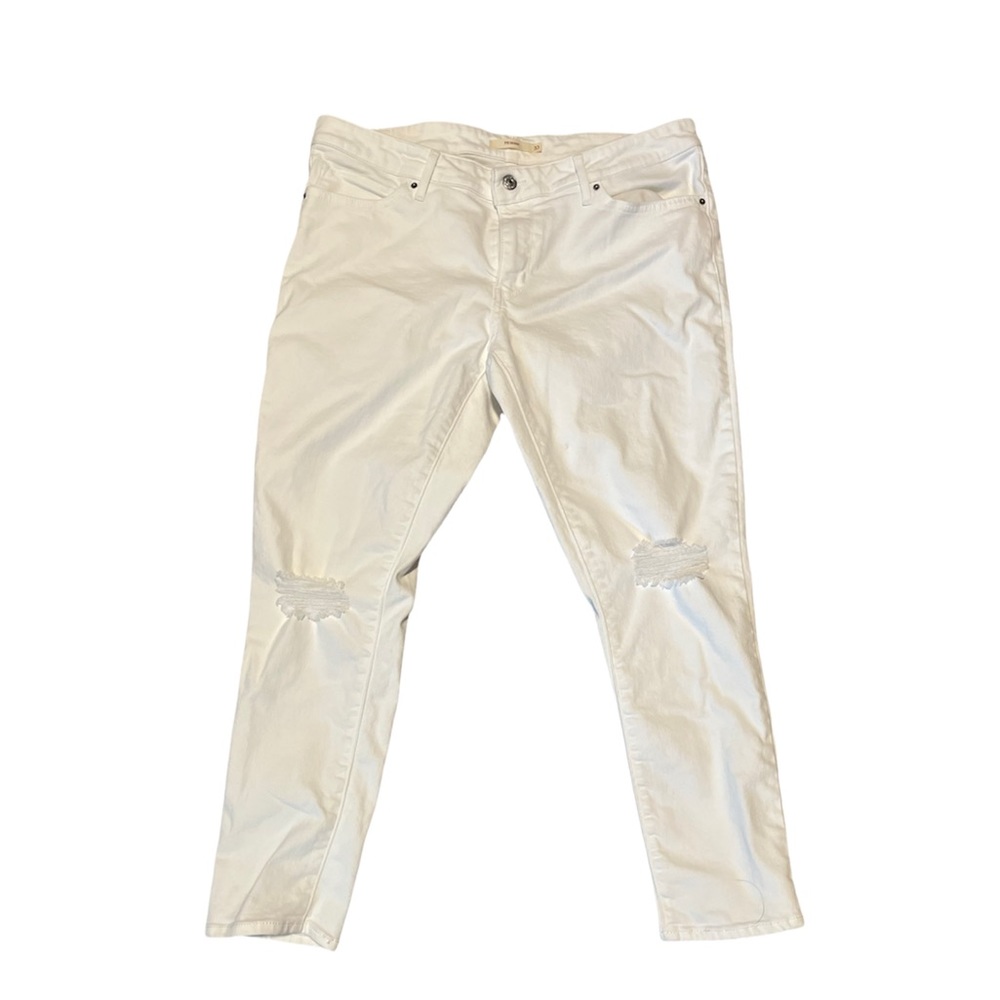 Levi’s White 711 Skinny Distressed Ankle Jeans Size 33